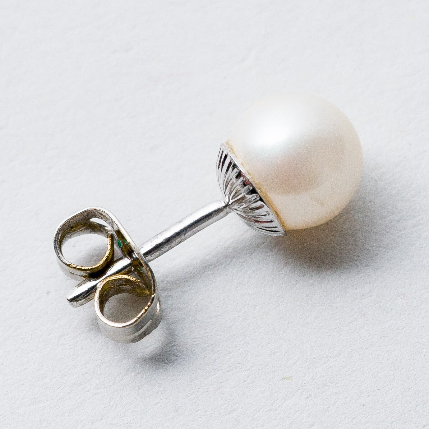 Einzelner Ohrring Ohrstecker Silber Perle 0,69 g3