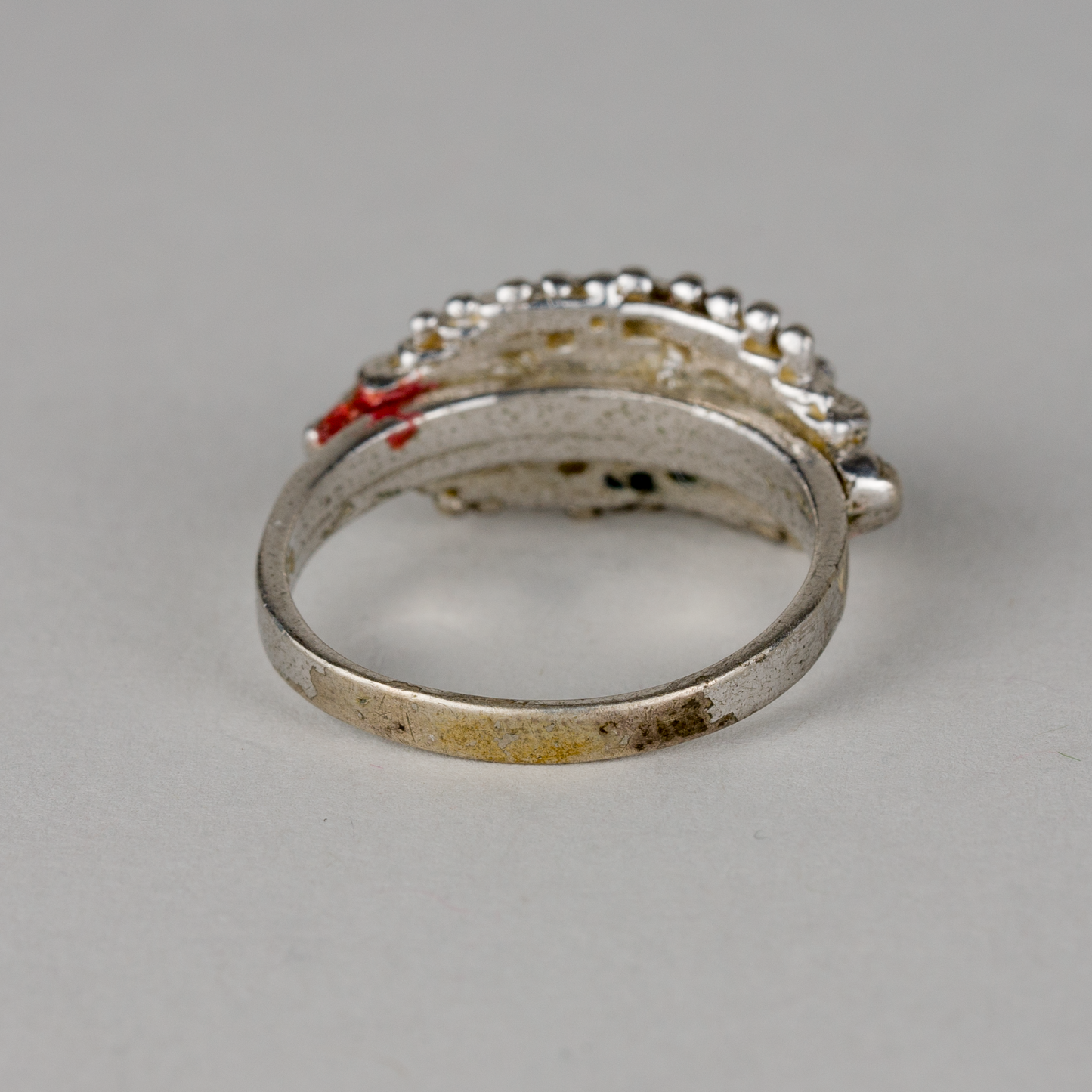 Silberring 935er Silber 4g Mit Muster und Steinen Größe 55 (17,5 mm Ø)4