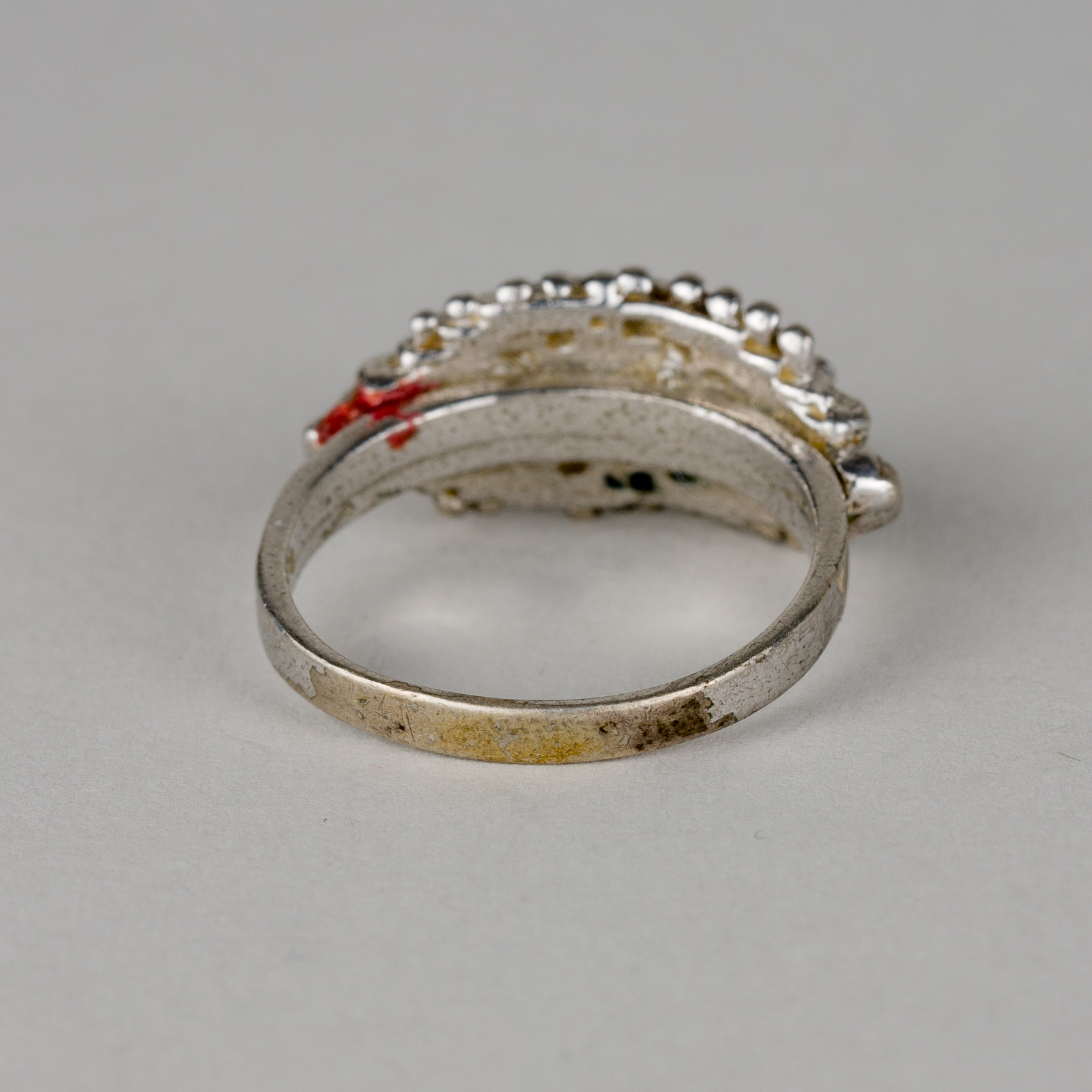 Silberring 935er Silber 4g Mit Muster und Steinen Größe 55 (17,5 mm Ø)4