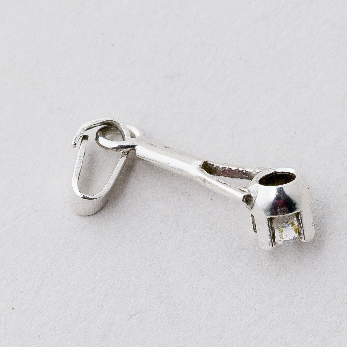 Anhänger Silber 835 Weißer Stein 2,3 cm 0,6 g4