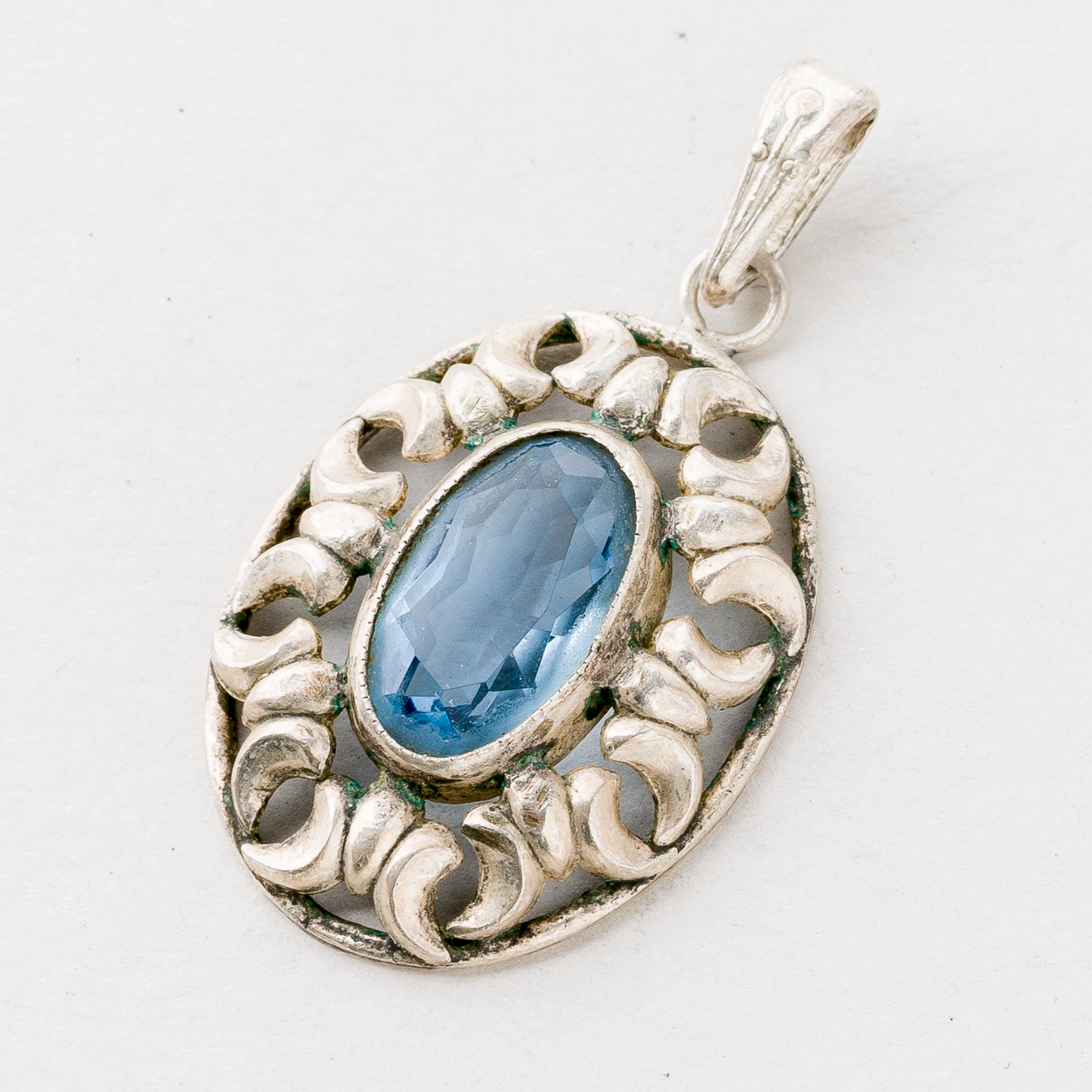 CNC: Anhänger Blauer Stein Silber 3,06 g 3,5 cm0