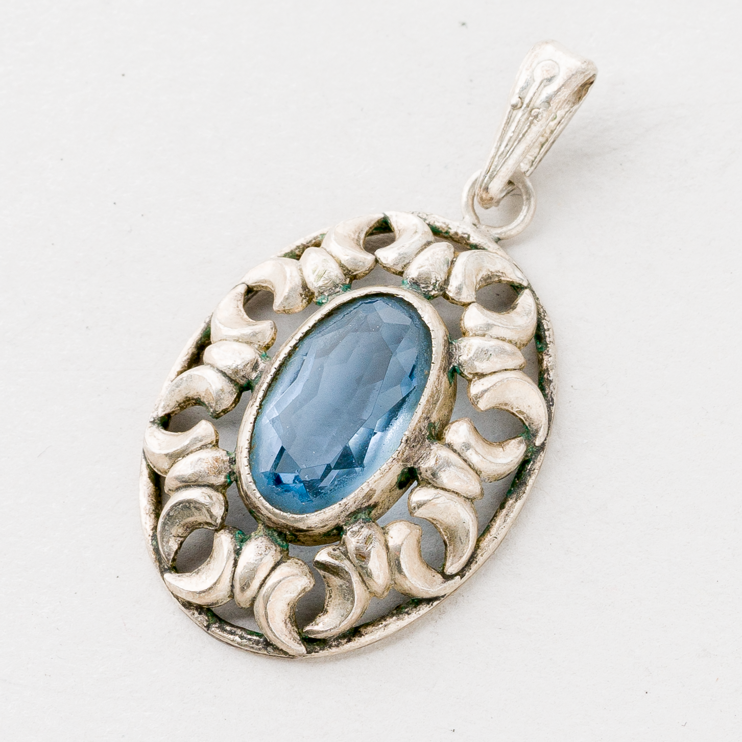 CNC: Anhänger Blauer Stein Silber 3,06 g 3,5 cm0