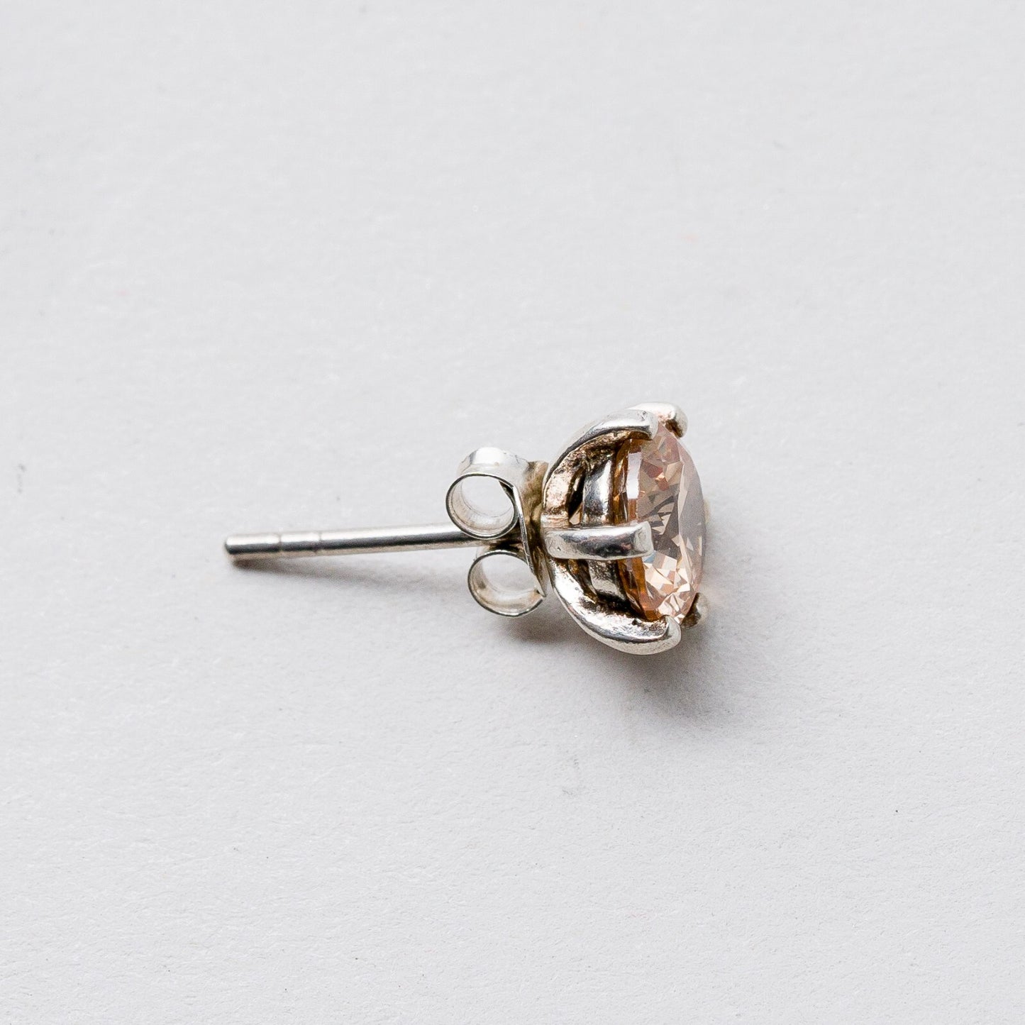 Ohrringe Ohrstecker Silber Rosa Steine 2,09 g2