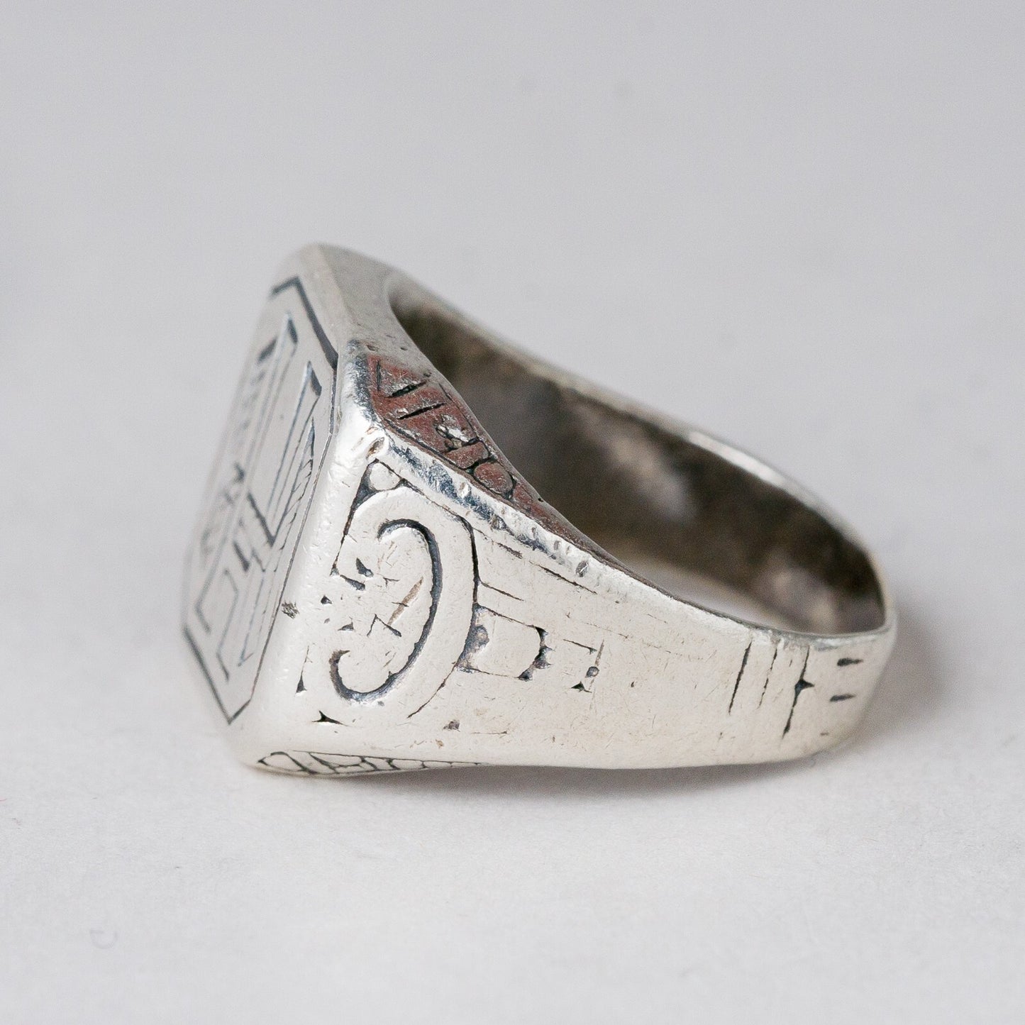 Silber Ring Monogramm "HH" Größe 56 (17,8 mm Ø) 10,4 g1