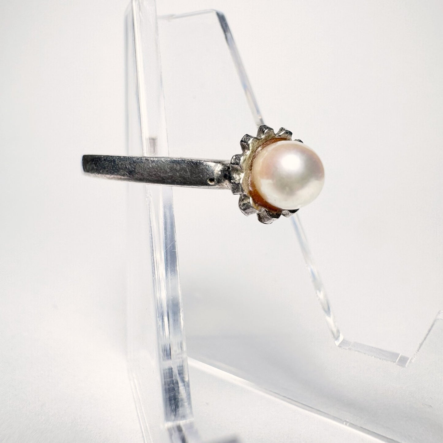 Ring 925er Silber (gestempelt) Größe 56 mit Perle 2,16g1