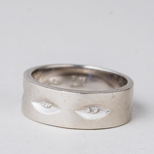 Ring Weiße Steine 6 g 925er Silber Größe 55 (17,5 mm Ø)0