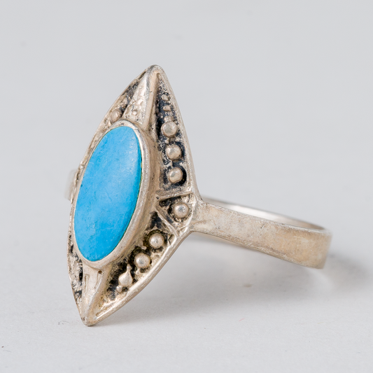Ring Blauer Stein 925er Silber 3,22 g Größe 60 (19,1 mm Ø)0
