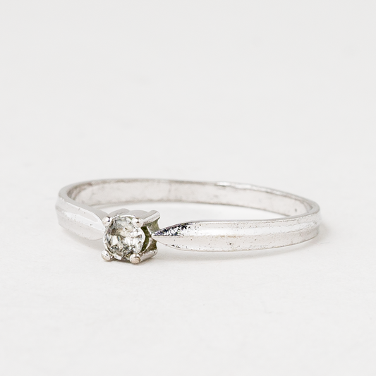 Ring Weißer Stein 925er Silber 1 g Größe 54 (17,2 mm Ø)0