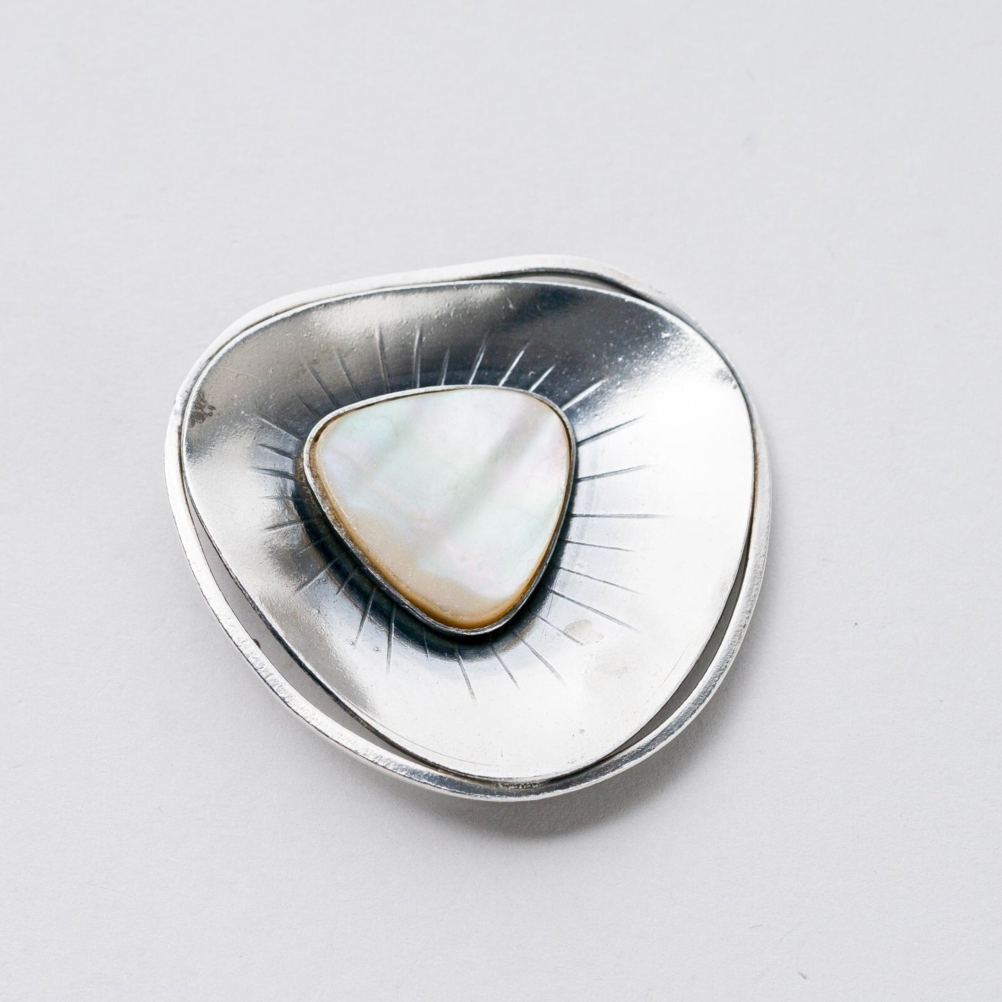 Silber Brosche Perlmutt 4,3 cm 11,88 g3