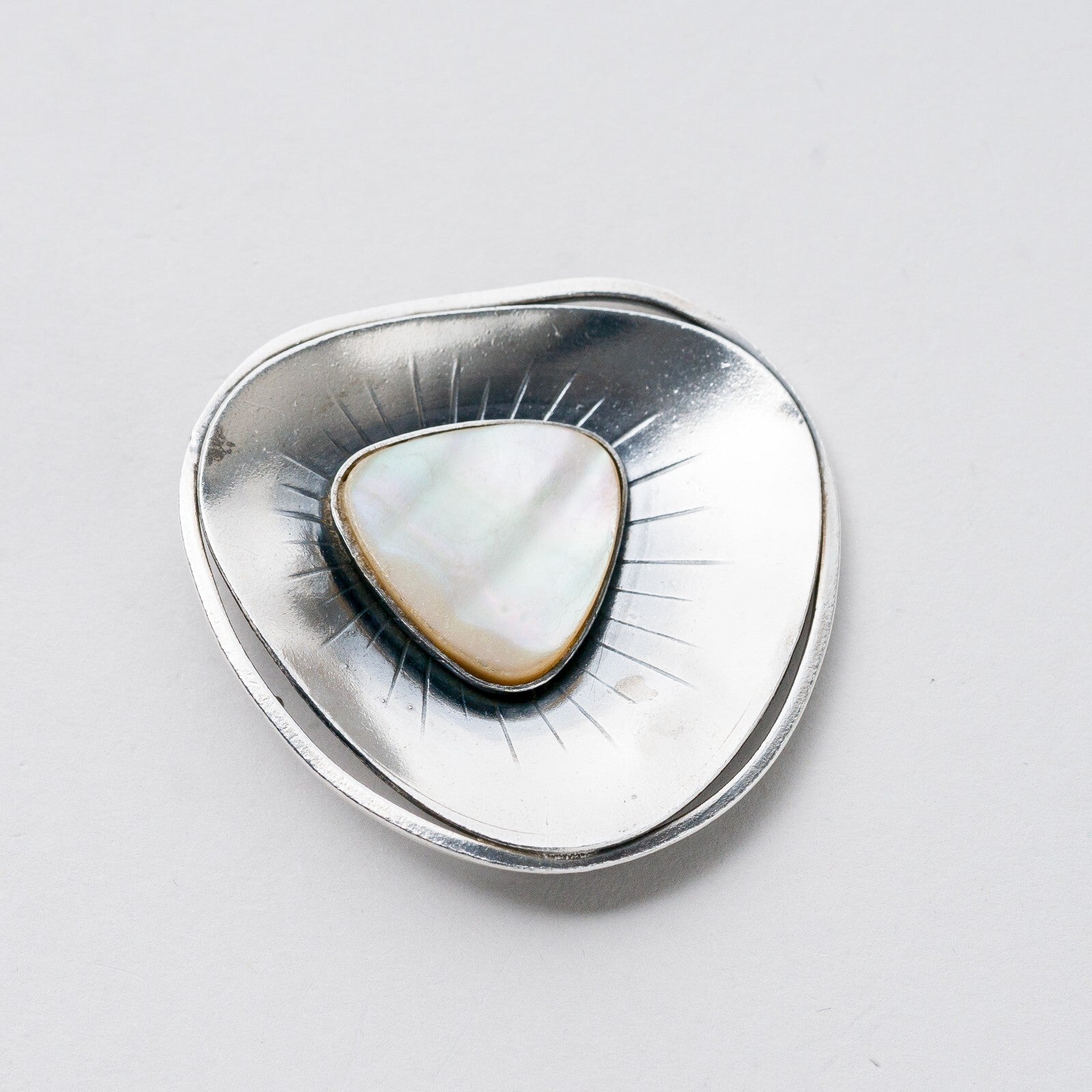 Silber Brosche Perlmutt 4,3 cm 11,88 g3