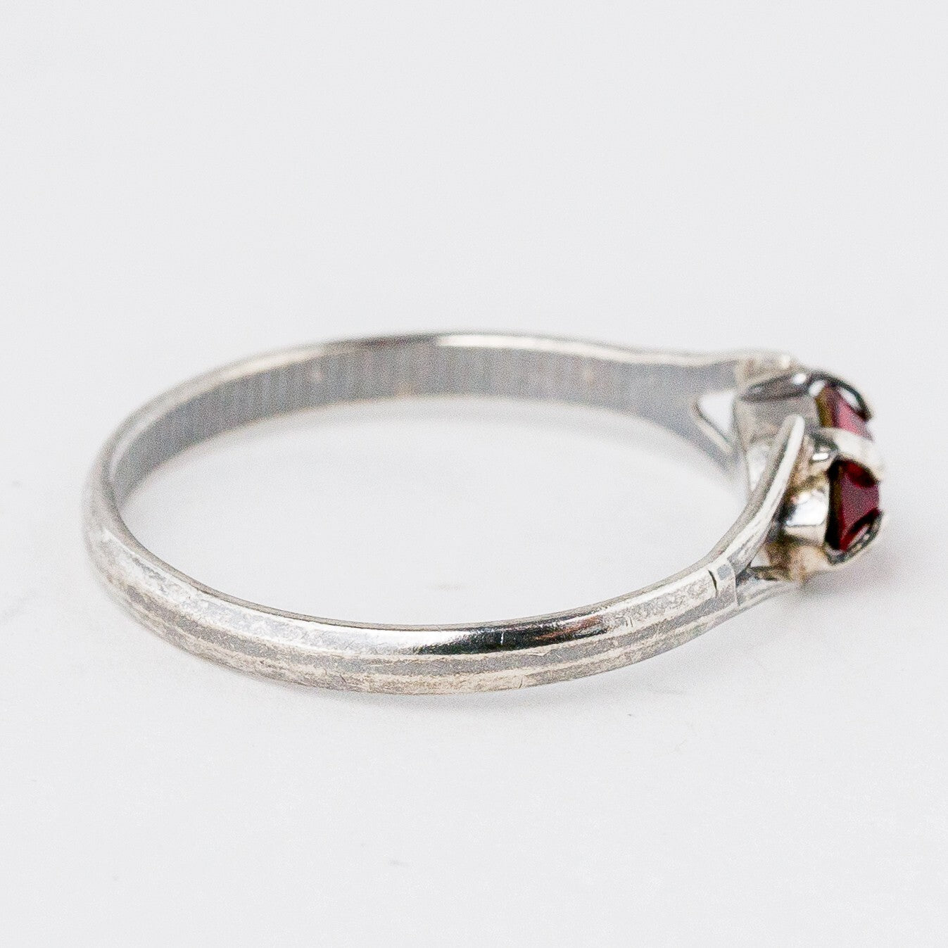 Silber Ring 55 (17,5 mm Ø) 835 Roter Stein 1,06 g2