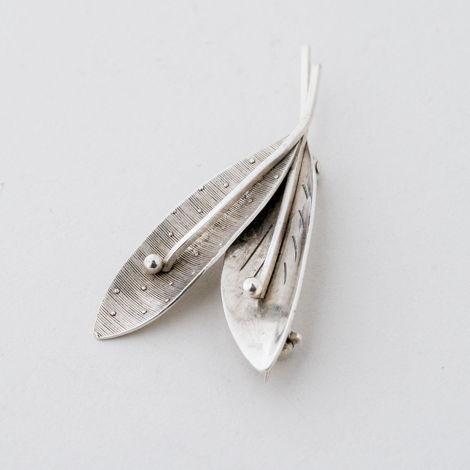 Silber Brosche 835 Blatt 5,45 g1