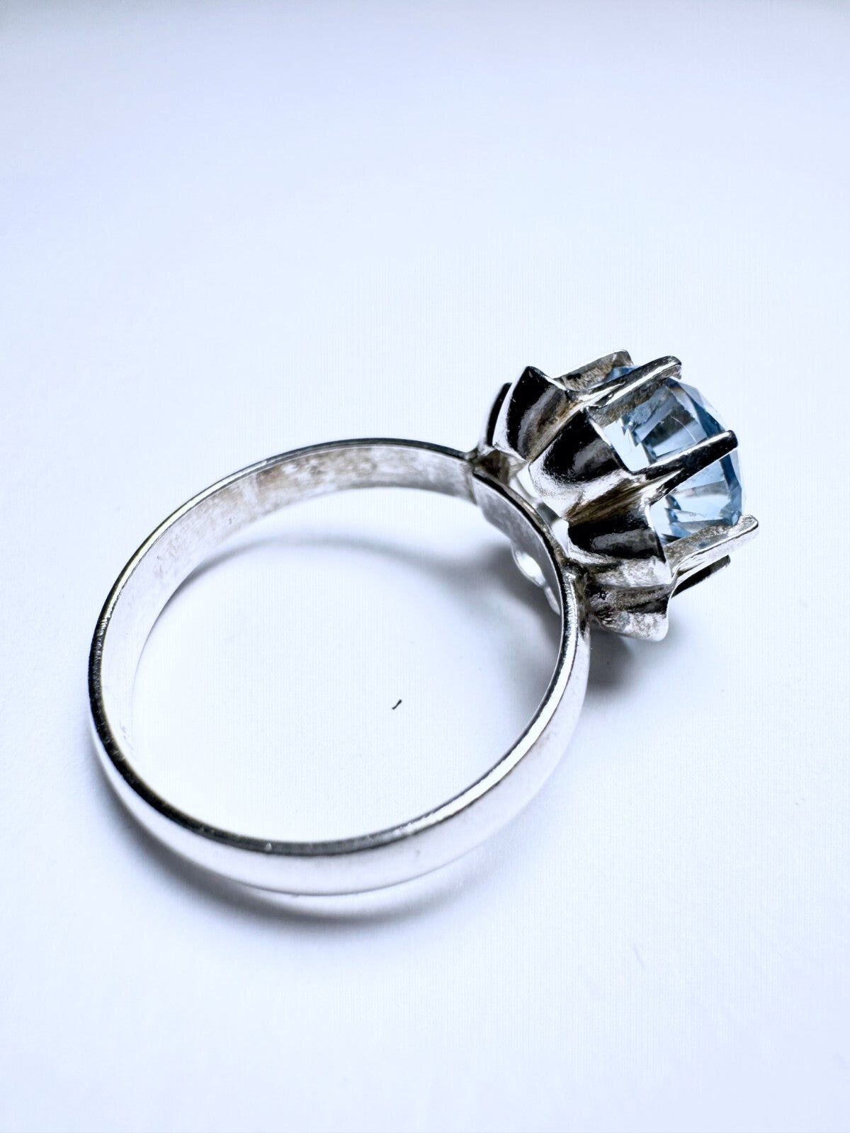 Ring 925er Silber Größe 54 Hellblauer runder Stein 3,26g5