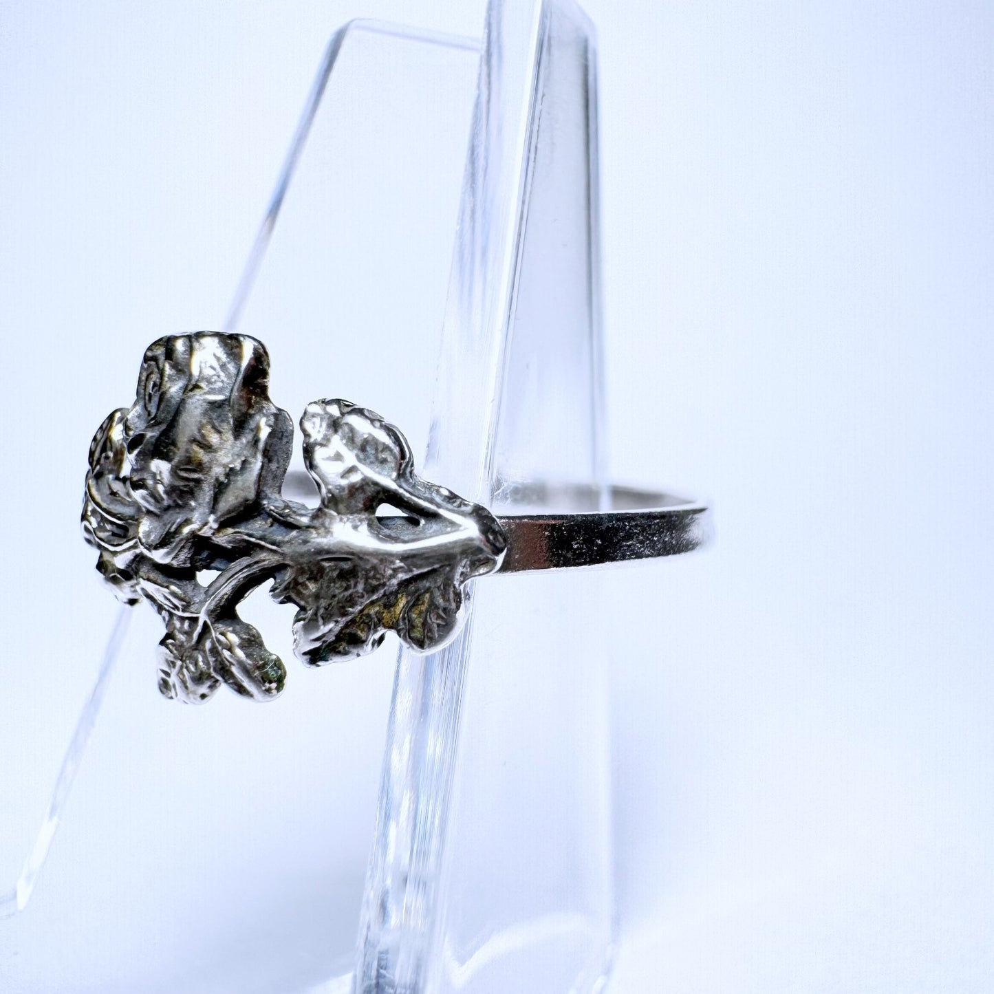 Ring 925er Silber Größe 60 mit Rosenmuster 1,29g1