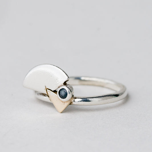 Silber Ring 835 Blauer Stein Größe 49 (15,6 mm Ø) 2,17 g0