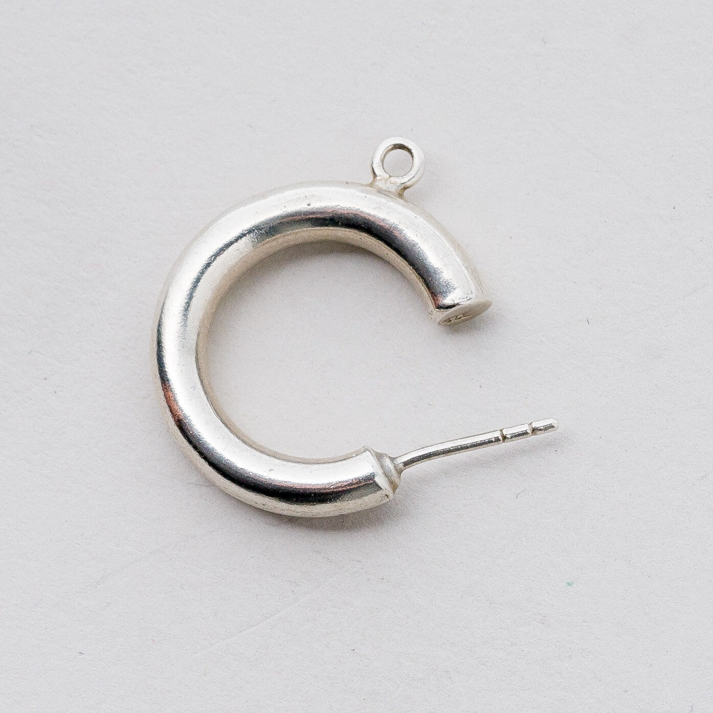 Einzelner Ohrring Halbe Creole 925 Silber 1,7 g1