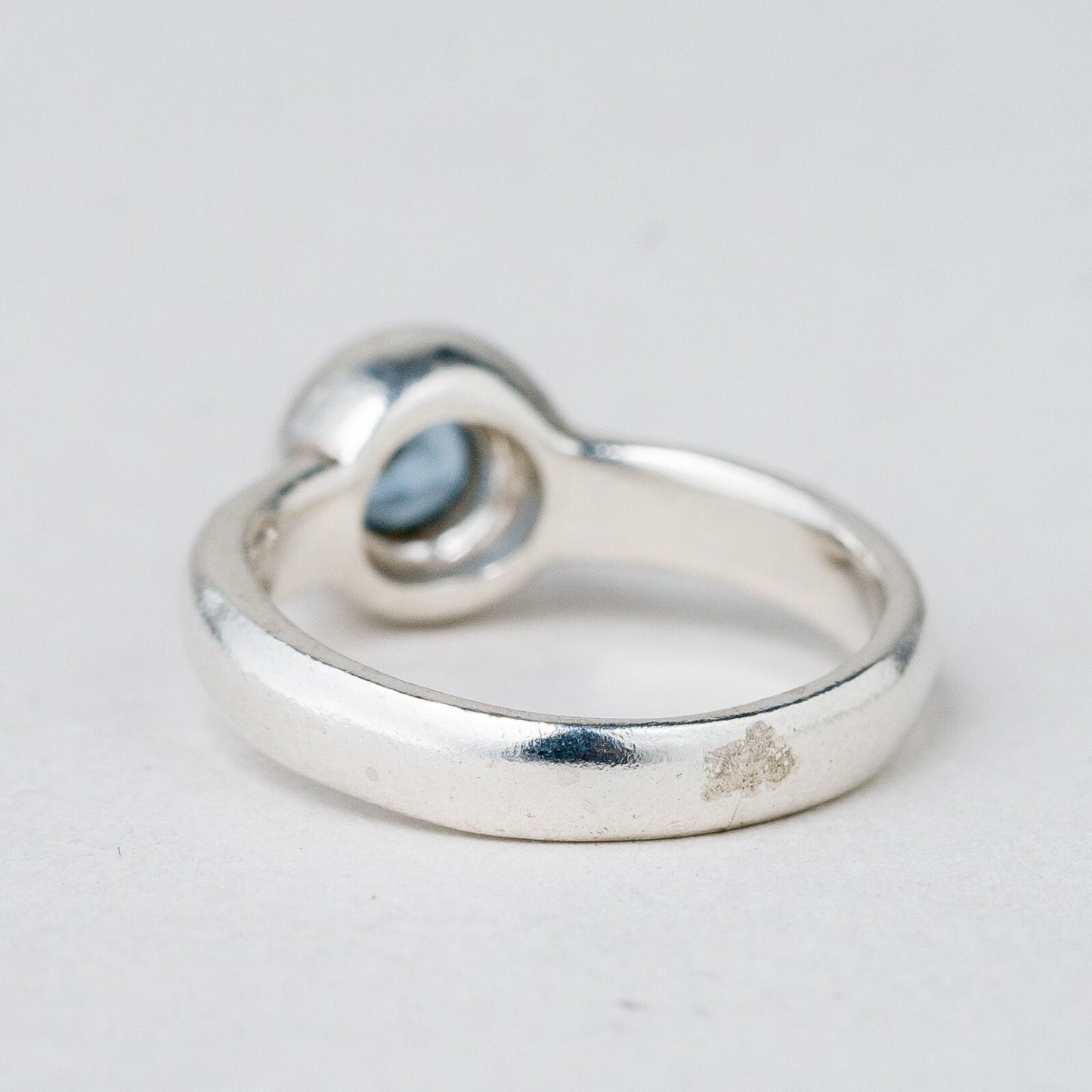 Silber Ring 925 Blauer Stein Größe 49 (15,6 mm Ø) 3,81 g4