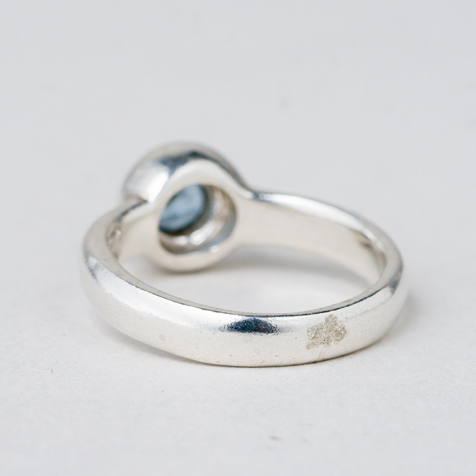 Silber Ring 925 Blauer Stein Größe 49 (15,6 mm Ø) 3,81 g4