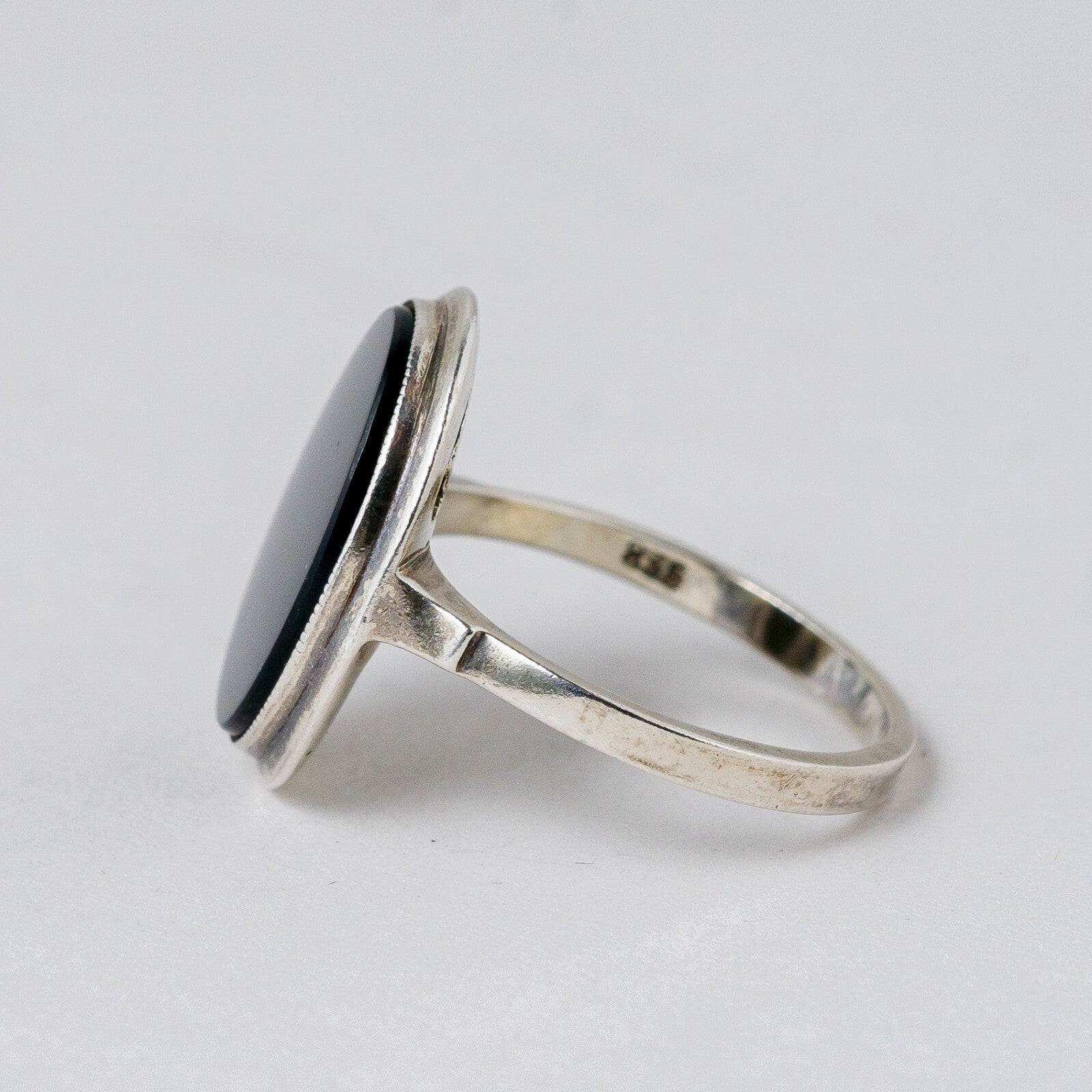 Silber Ring 835 Schwarz Größe 54 (17,2 mm Ø) 3,02 g1