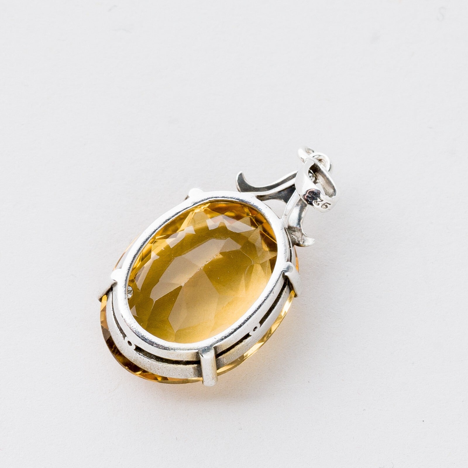Anhänger Silber 925 Gelber Stein 3 cm 4,92 g1