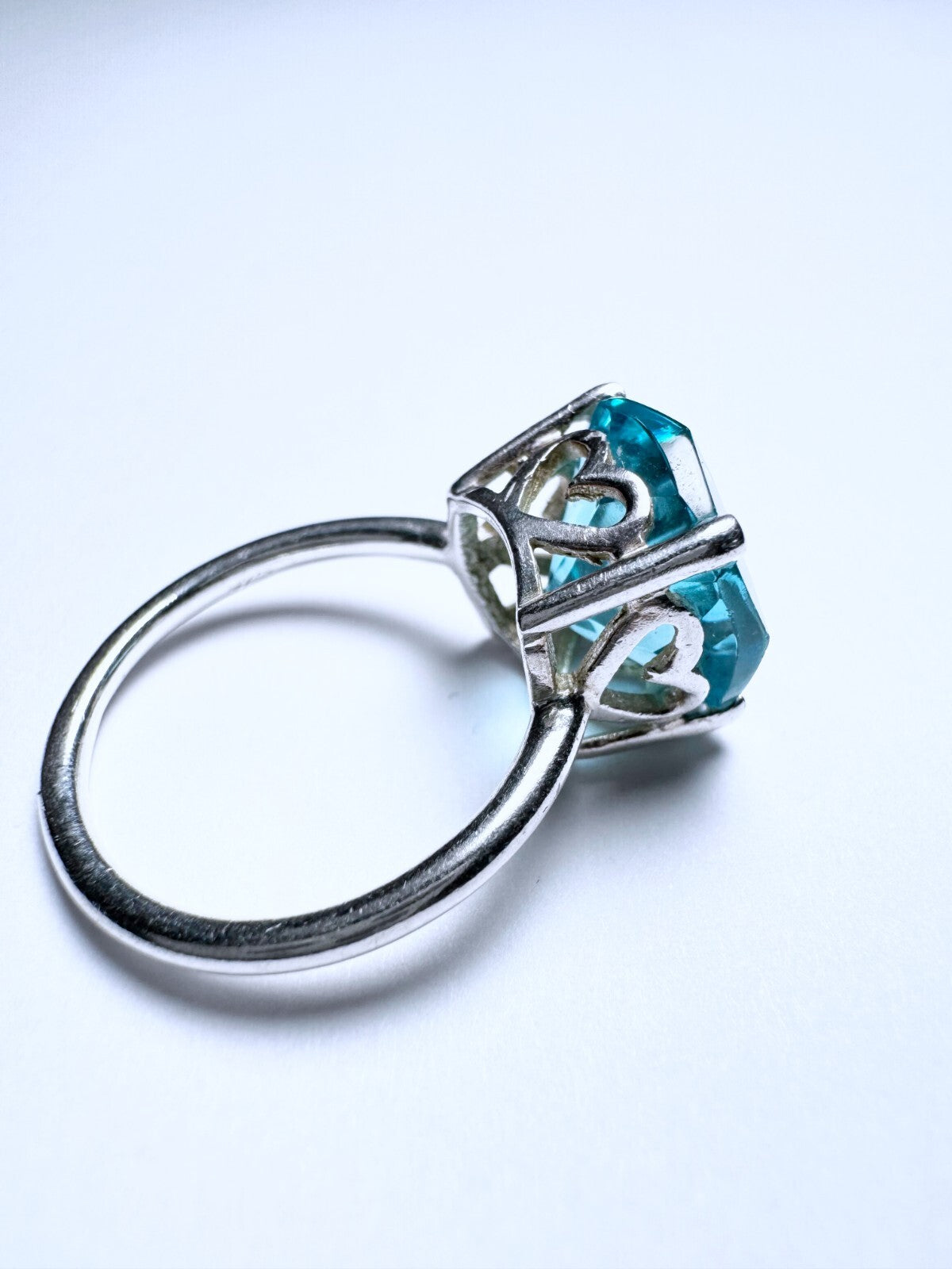 Ring 925er Silber Größe 56 Hellblauer Cushion Stein 4,41g3