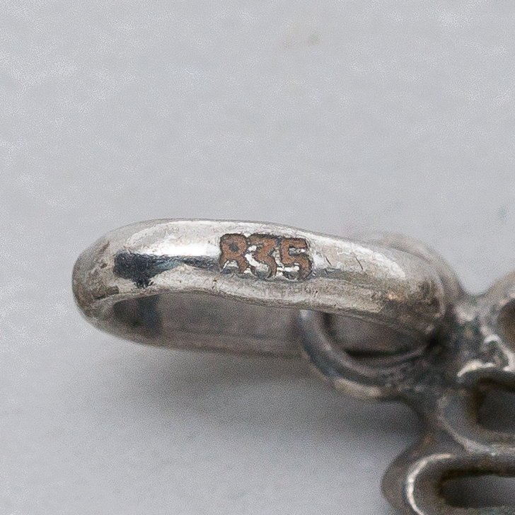 Anhänger Roter Stein 835er Silber 1,29 g 2,5 cm2