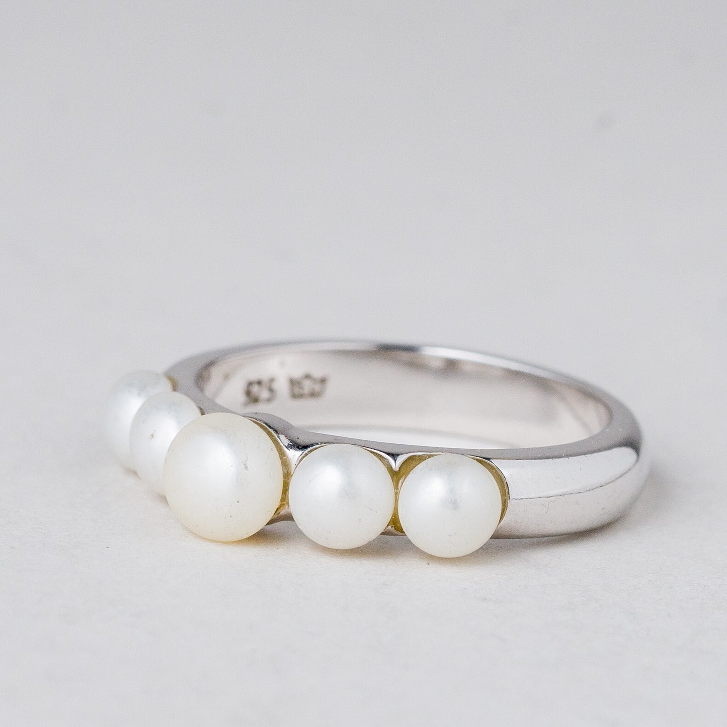 Ring Perlen 3,71 g 925er Silber Größe 53 (16,8 mm Ø)0