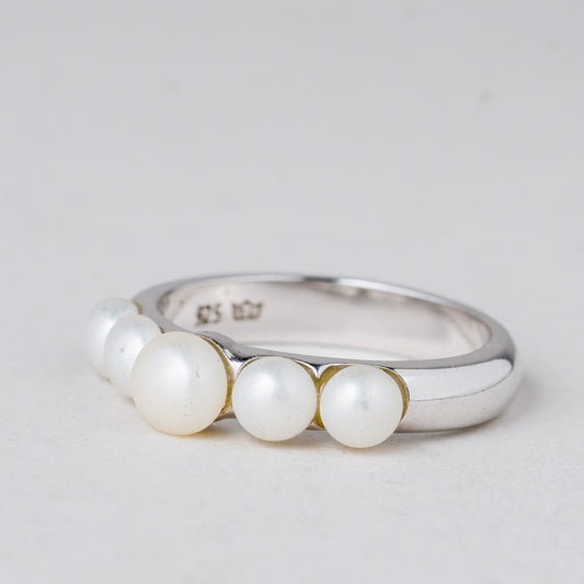 Ring Perlen 3,71 g 925er Silber Größe 53 (16,8 mm Ø)0