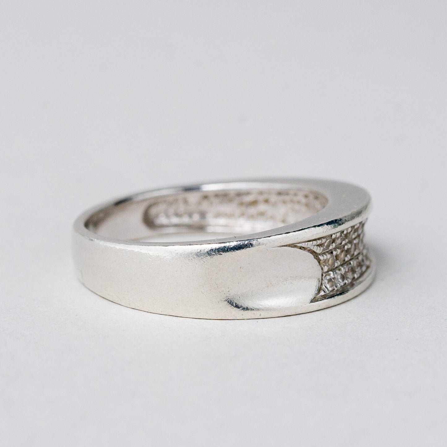 Silber Ring Weißer Stein Größe 55 (17,5 mm Ø) 3,76 g4