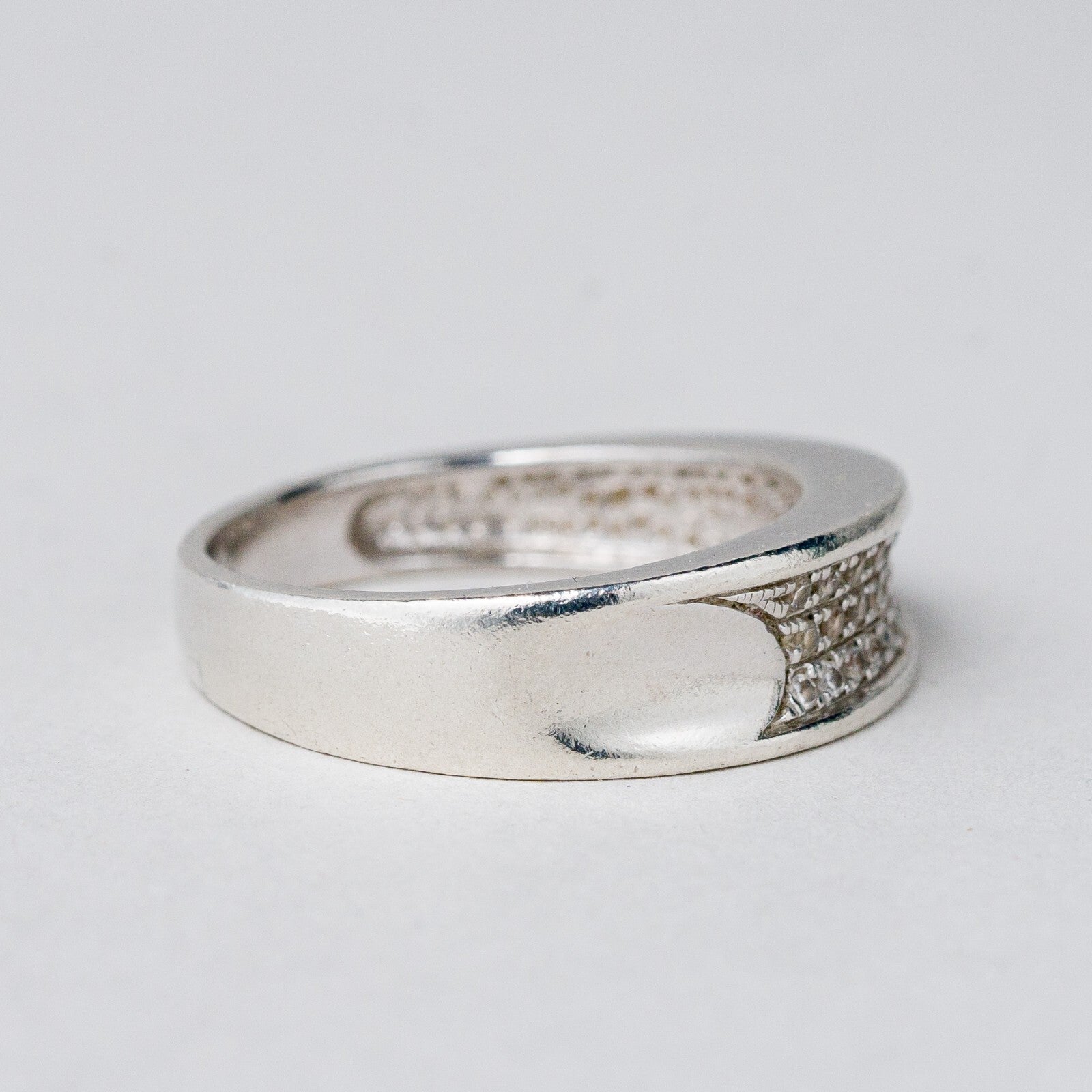 Silber Ring Weißer Stein Größe 55 (17,5 mm Ø) 3,76 g4