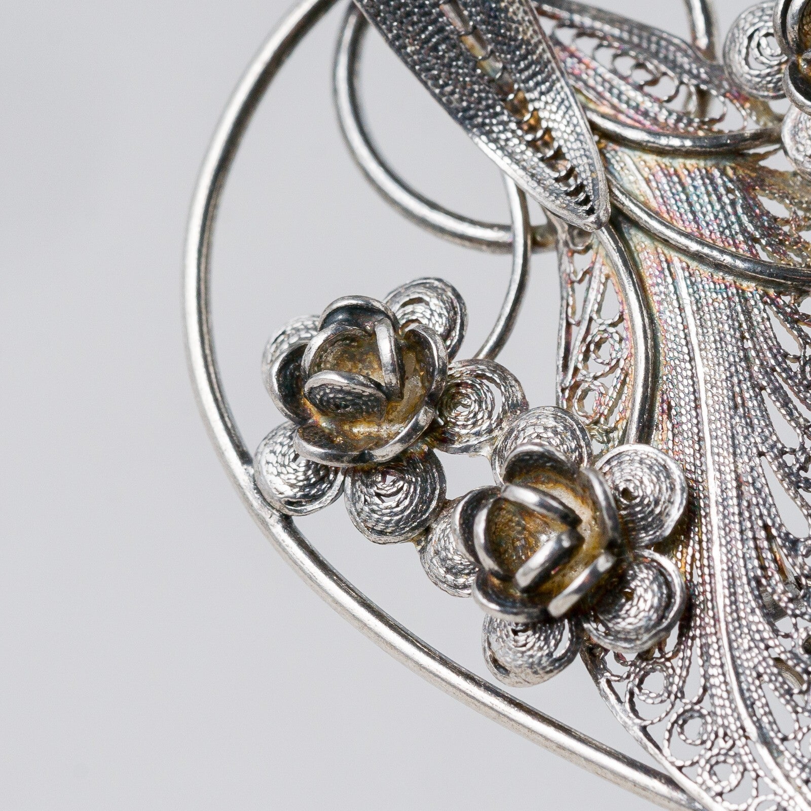 Brosche 925 Silber Filigran 5,3 cm 8,27 g9
