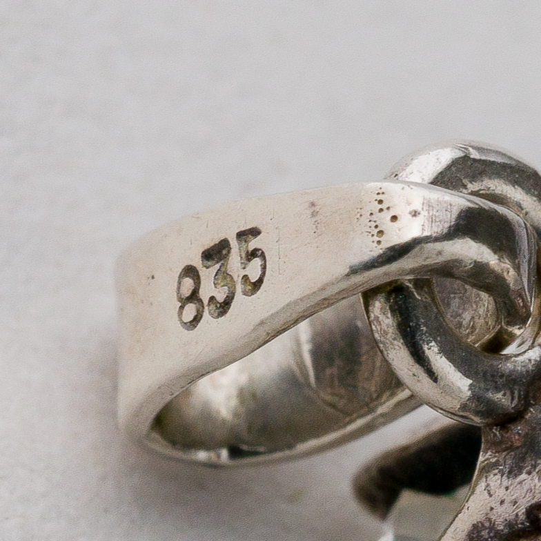 Anhänger Weißer Stein 835er Silber 1,06 g 1,6 cm3