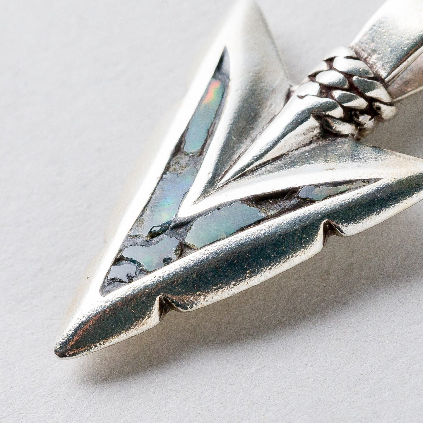 Silber Anhänger Kettenanhänger 925 Pfeilspitze Bunter Stein 3,1 cm 5,42 g6