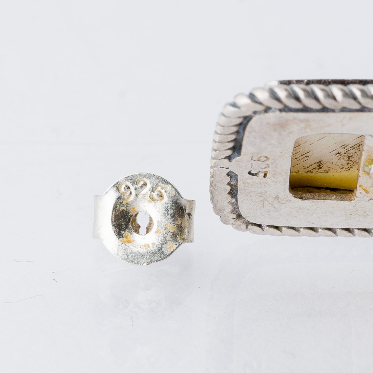 Einzelner Ohrring Ohrstecker Perlmutt 925er Silber 2,43 g5