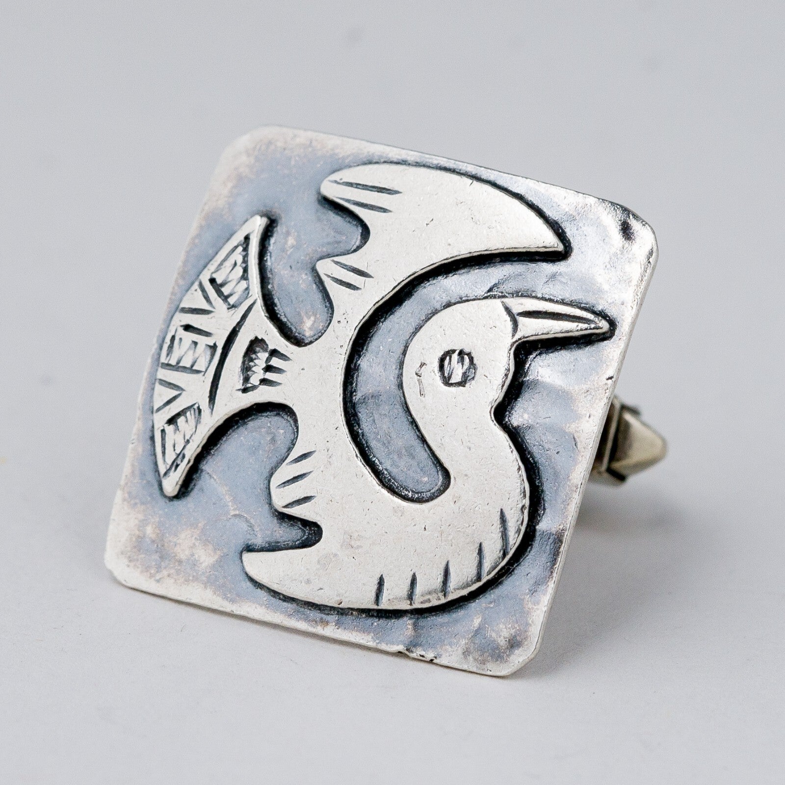 Silber Manschettenknöpfe 925 Vogel Peru 15,39 g1