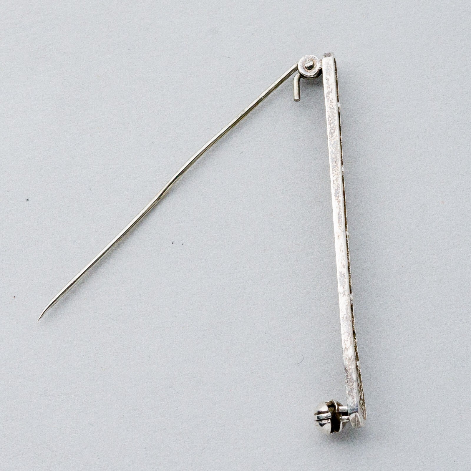 Silber Brosche Spange 835 Floral Filigran 2 g4