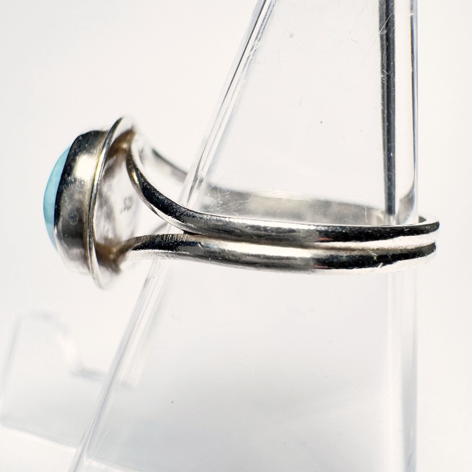 Ring 925er Silber (gestempelt) Größe 55 mit hellblauem Stein 2,09g5