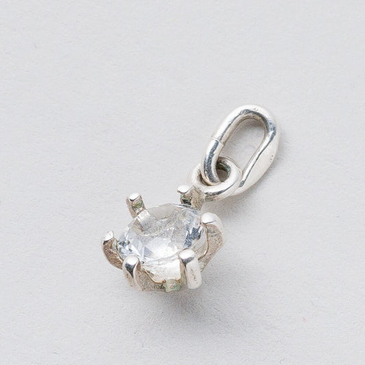 Anhänger Silber 835 Weißer Stein 1,5 cm 0,75 g0