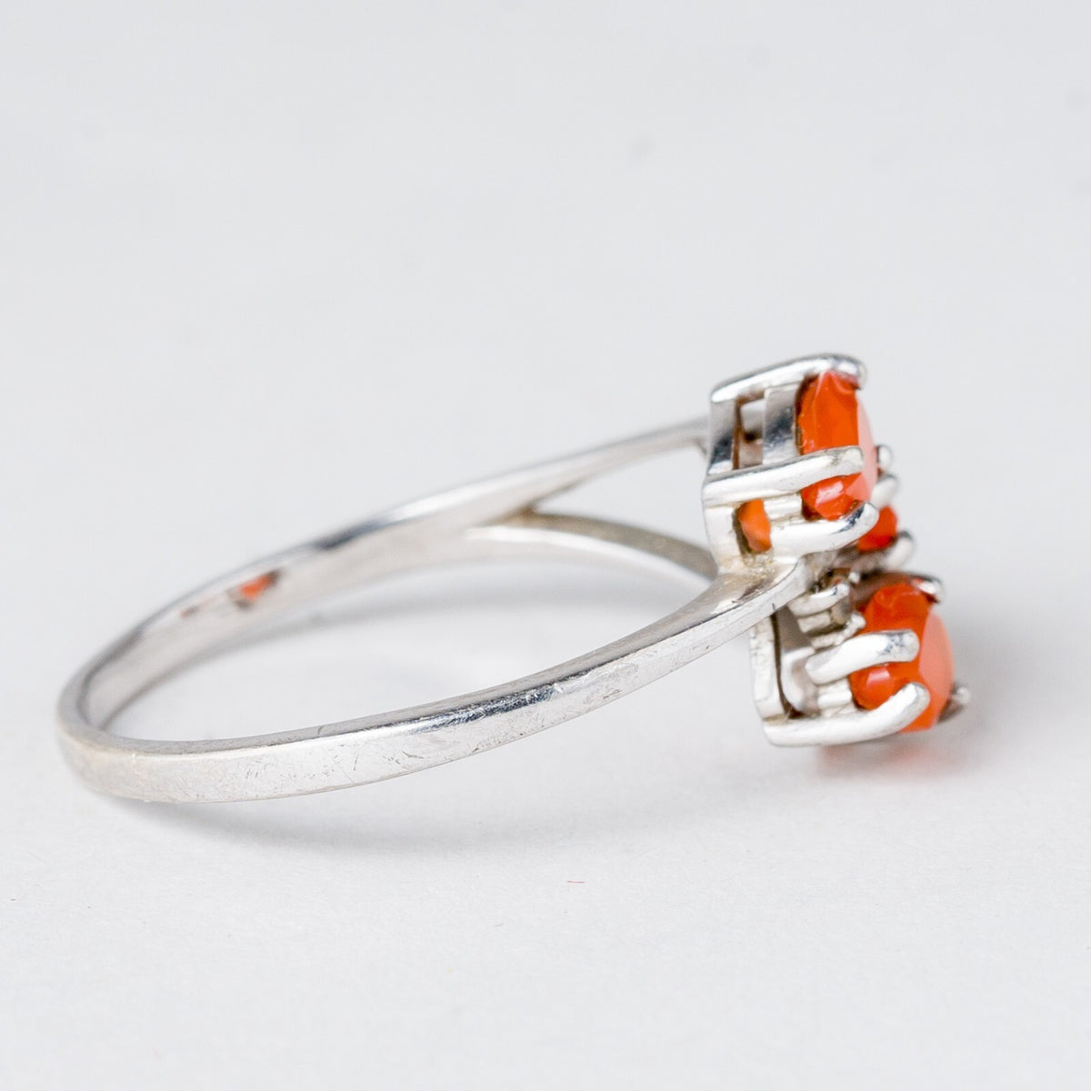 Silber Ring 925 Orange Steine Größe 60 (19,1 mm Ø) 2,1 g2