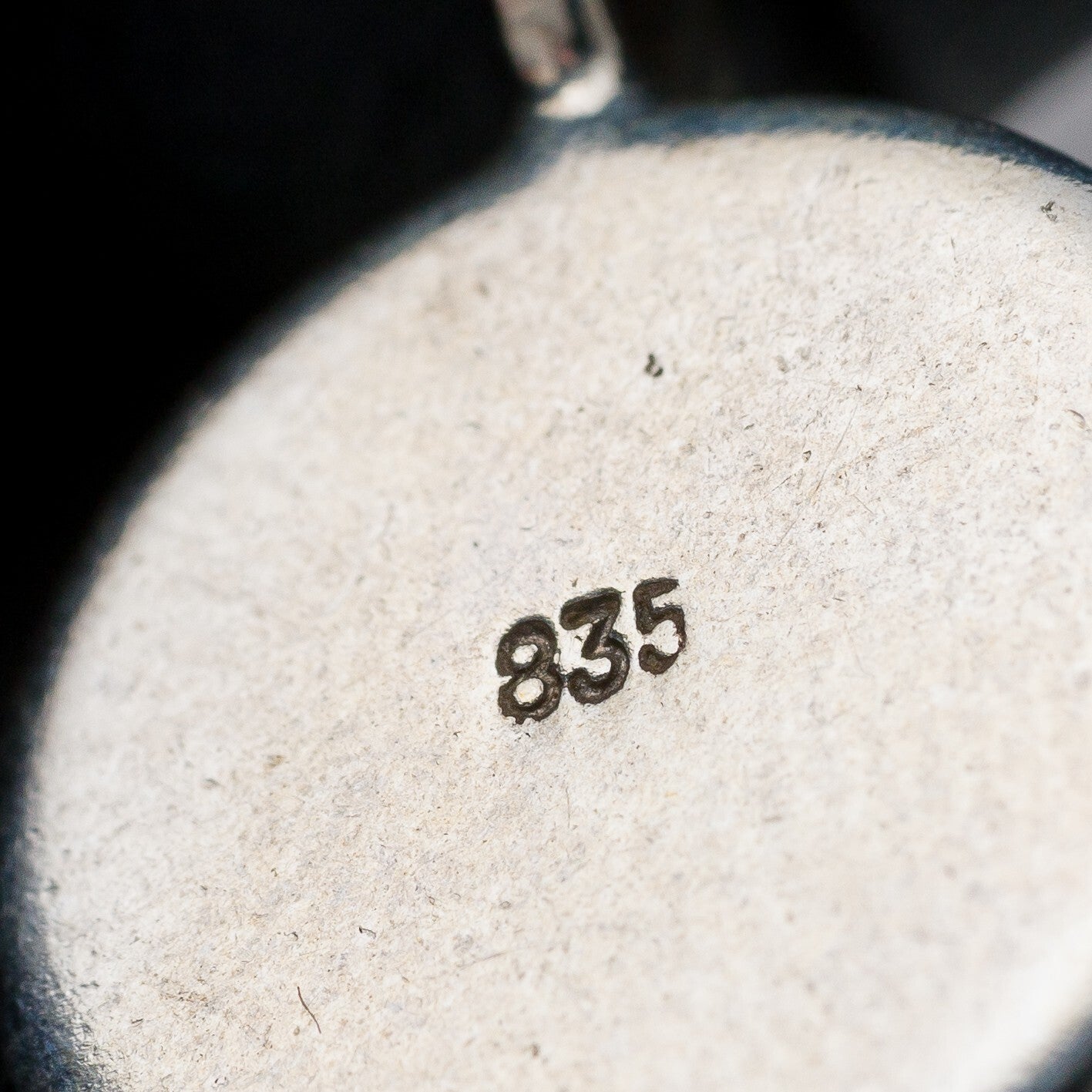 Anhänger 835 Silber Blauer Stein 1,8 cm 1,57 g6