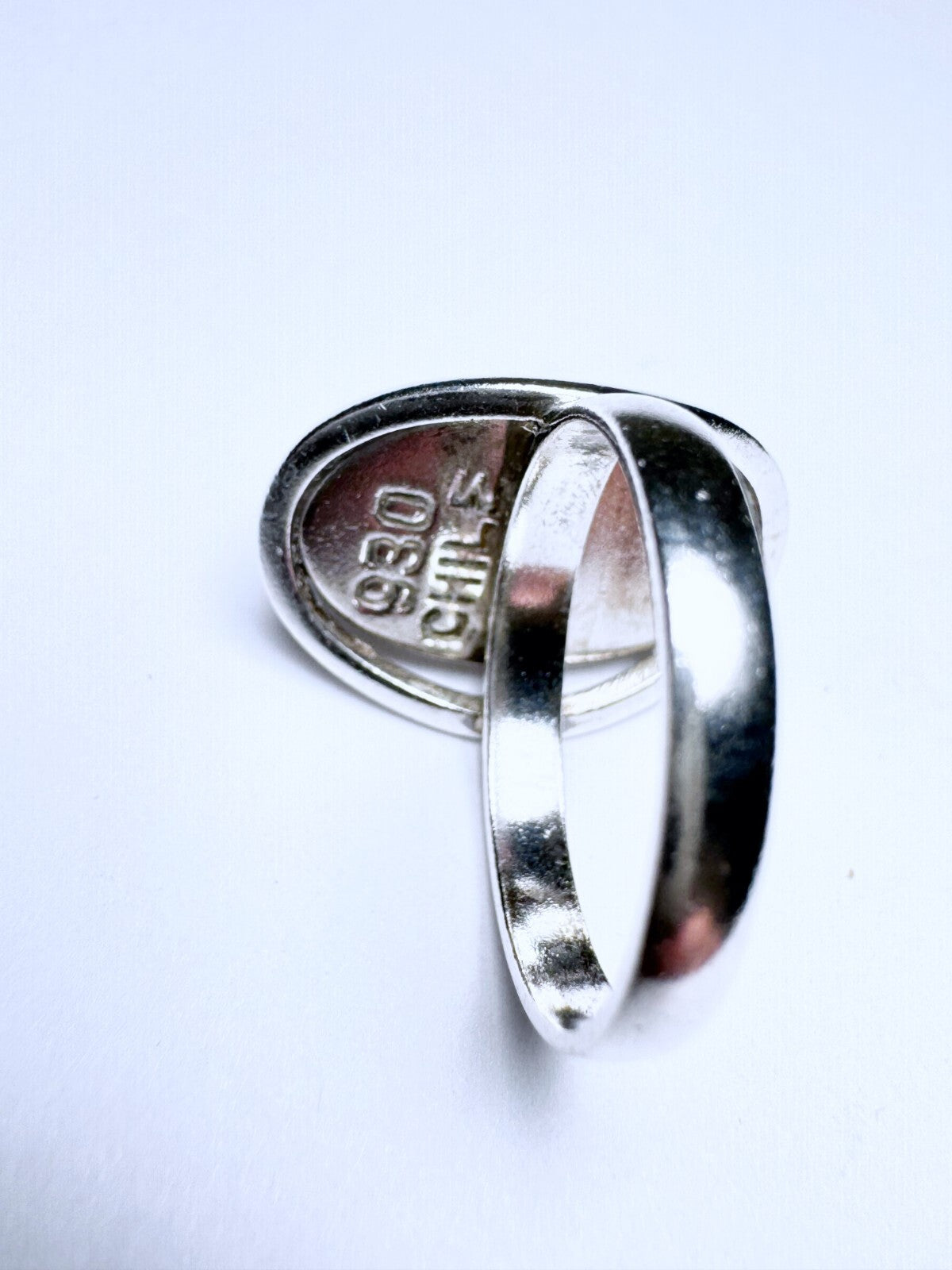 Ring 930er Silber Größe 51 Blauer Cabochon 4,27g3