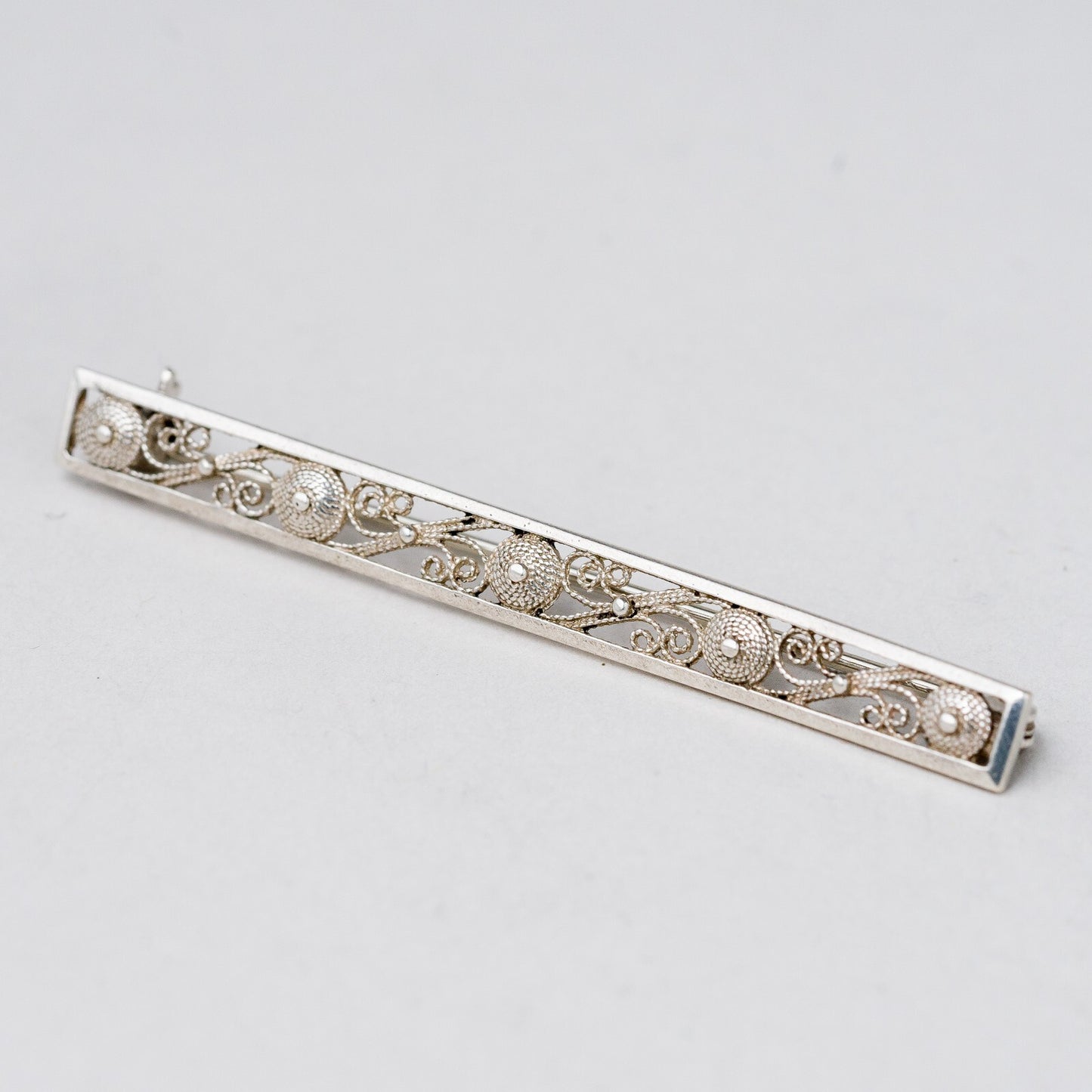 Brosche 835 Silber filigran 6,6 cm 2,47 g0