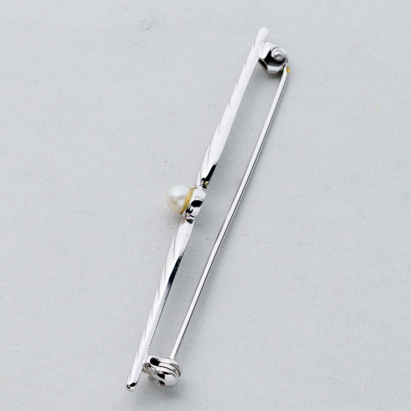 Silber Brosche Spange 835 Perle 2,79 g6
