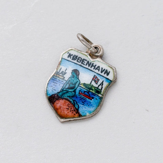 Anhänger Souvenir 835 Silber Kopenhangen 1,5 cm 0,96 g0