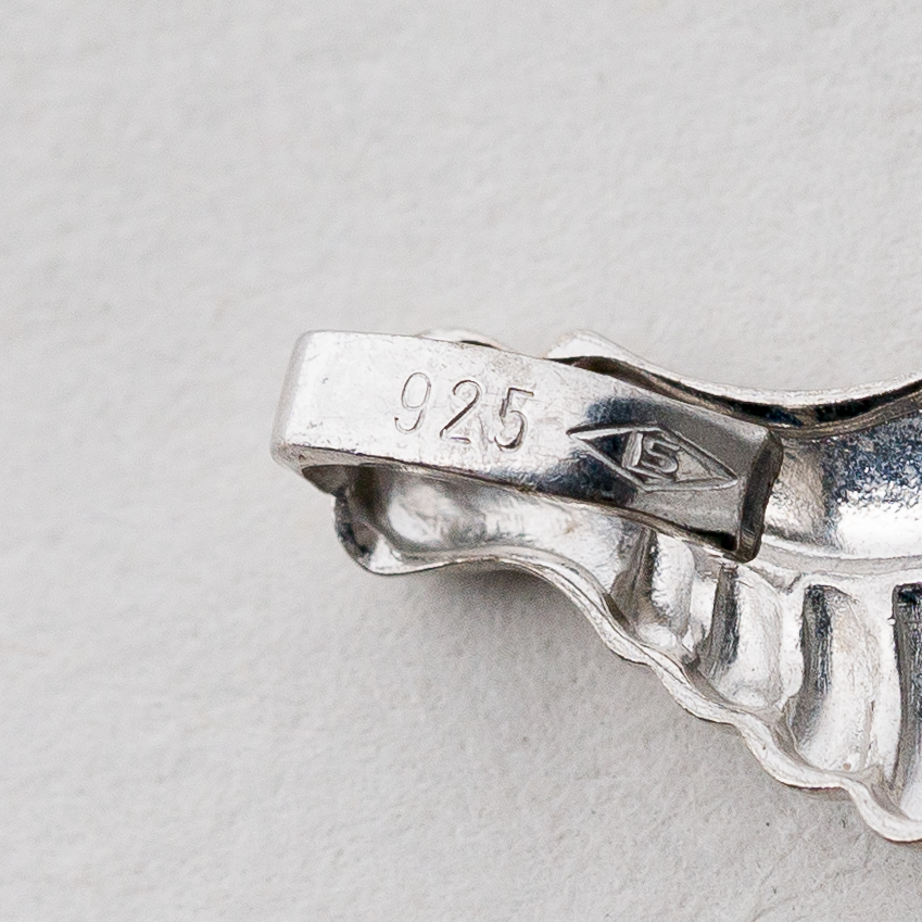 Anhänger Weißer Stein 925er Silber 1,38 g 2 cm2