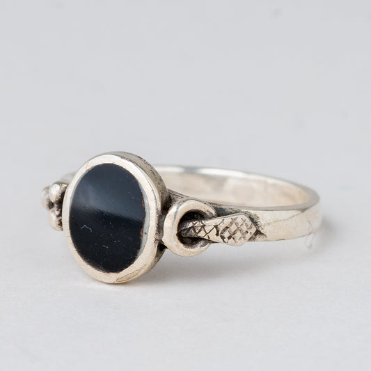 Ring Schwarzer Stein 2,76 g 925er Silber Größe 53 (16,8 mm Ø)0