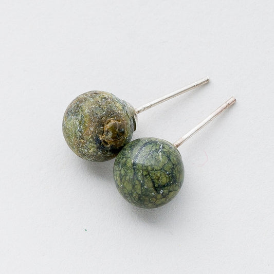 Silber Ohrringe Ohrstecker 925 Grüne Steine 1,79 g0