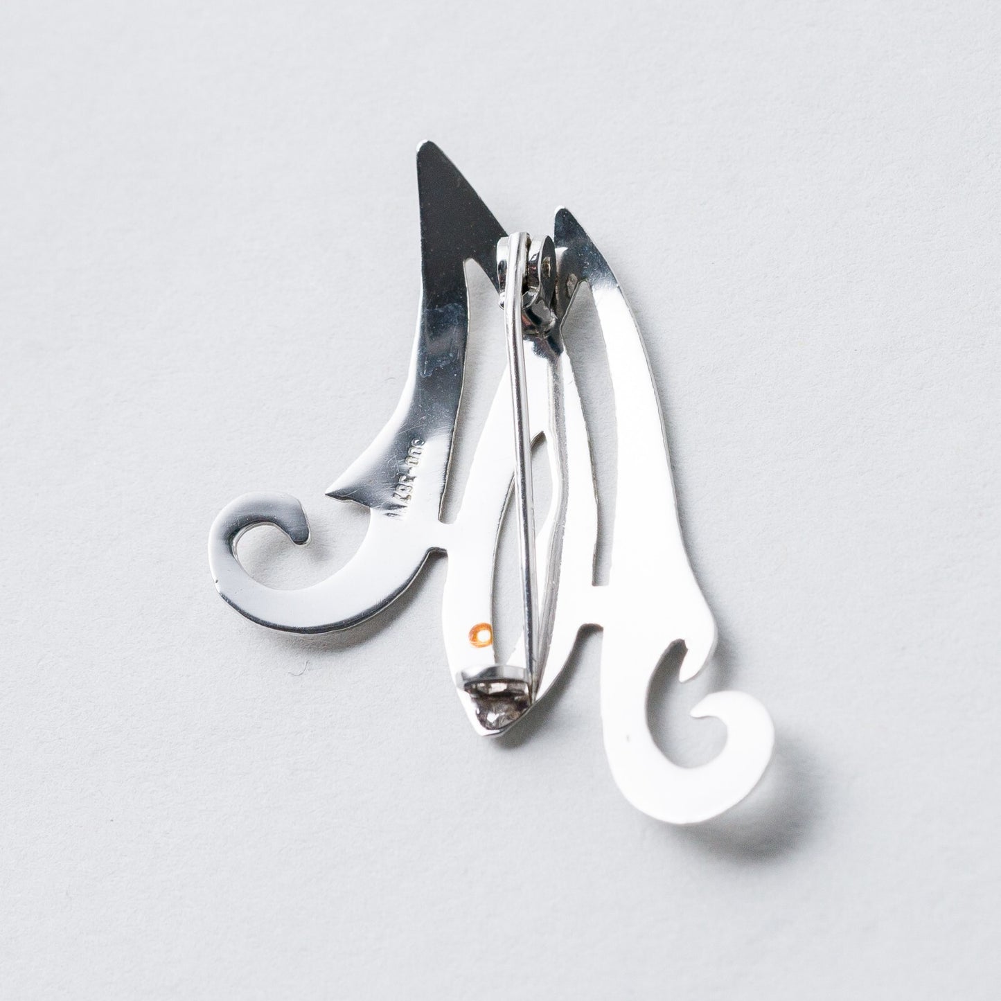Silber Brosche Spange 800 "M" 2,5 cm 1,85 g3