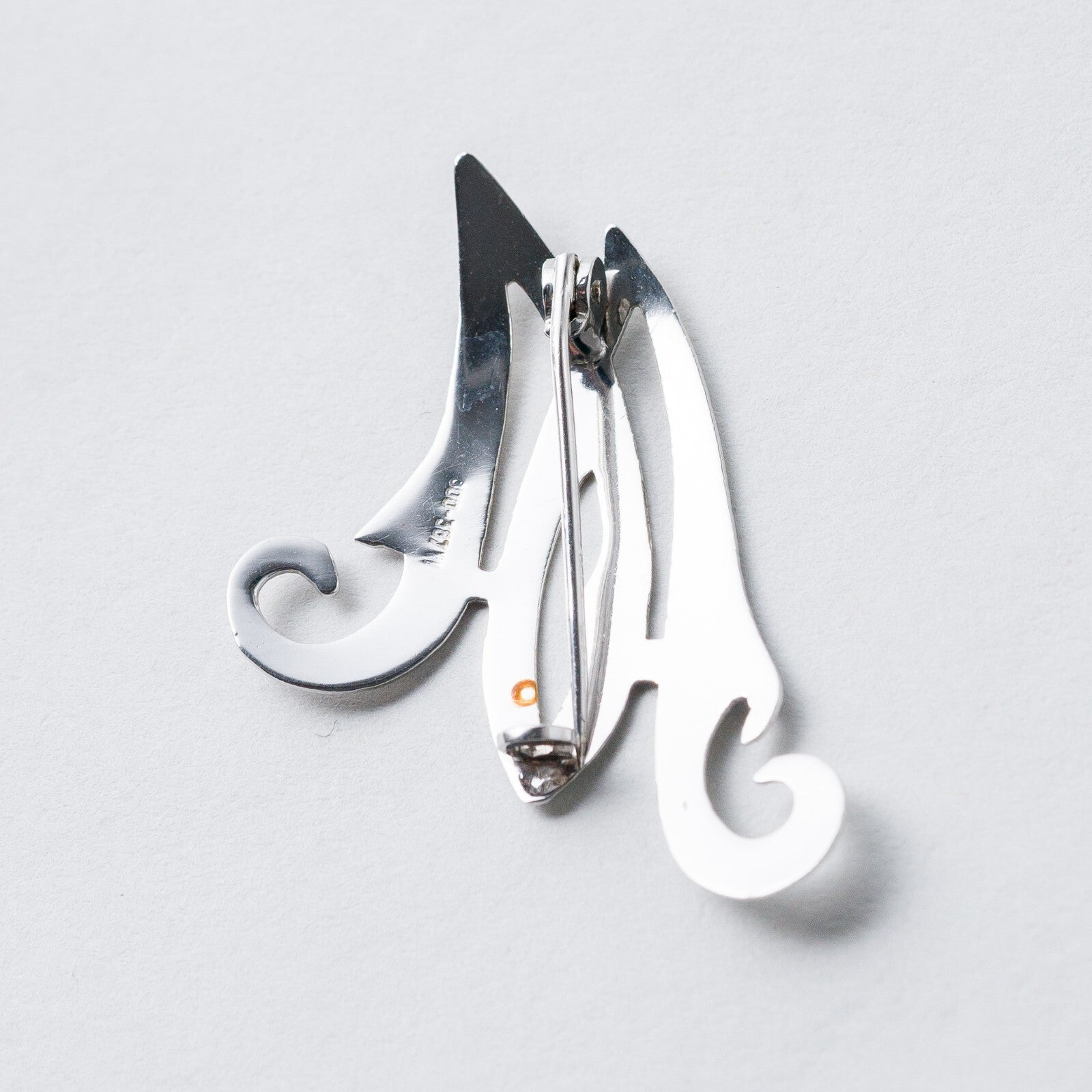 Silber Brosche Spange 800 "M" 2,5 cm 1,85 g3