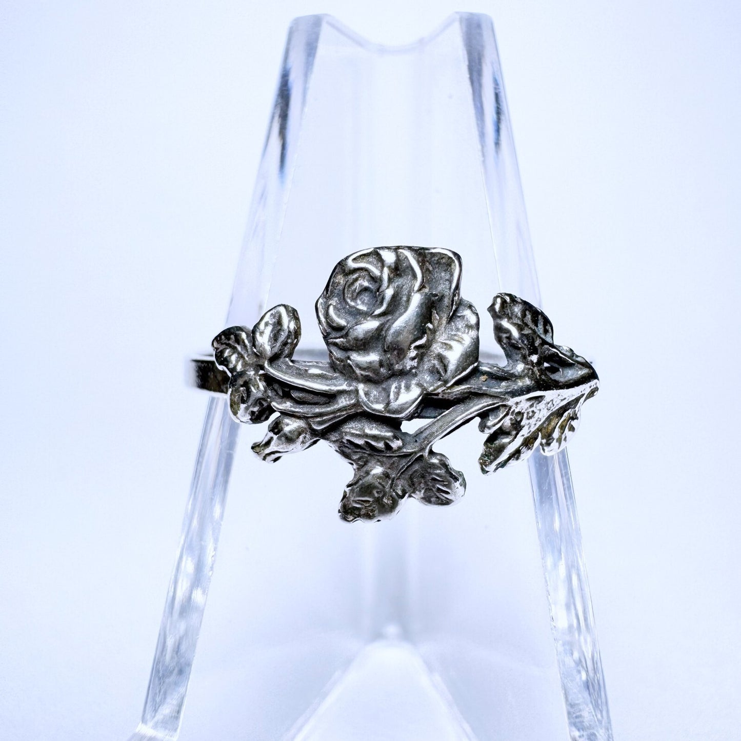 Ring 925er Silber Größe 60 mit Rosenmuster 1,29g0